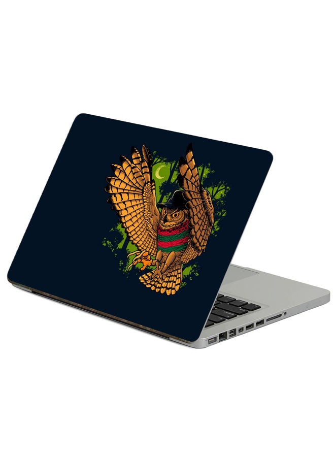 Owl Bird Printed Laptop Sticker 13.3 Inch Multicolor