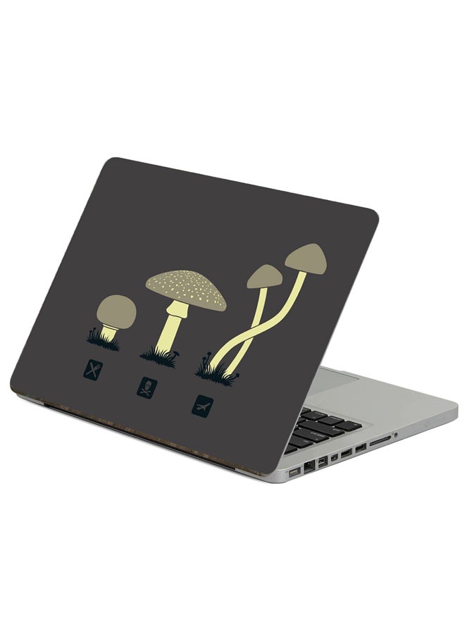 Fast Print Mushrooms Drawing Printed Laptop Sticker 13.3 Inch Multicolor