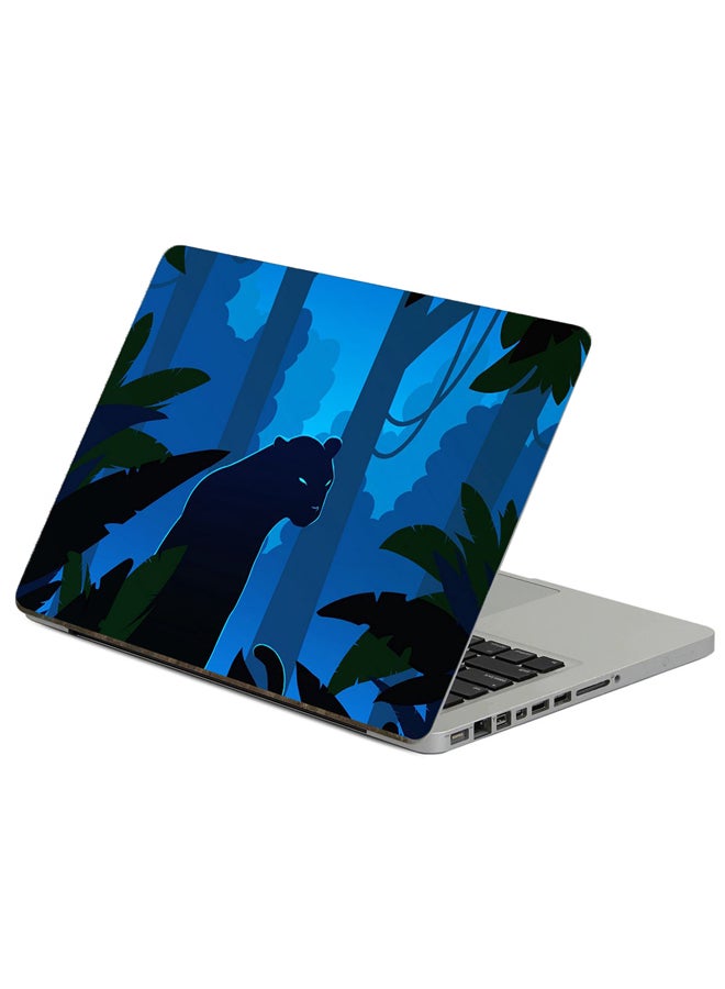 Fast Print Panther Silhouette Printed Laptop Sticker Multicolor 