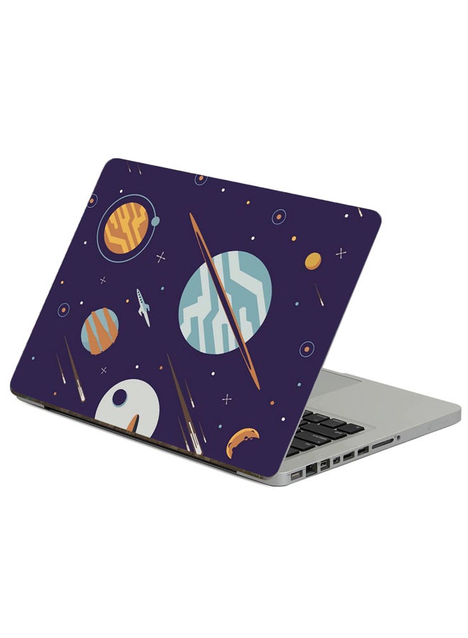 Fast Print Space Rockets Printed Laptop Sticker Multicolour