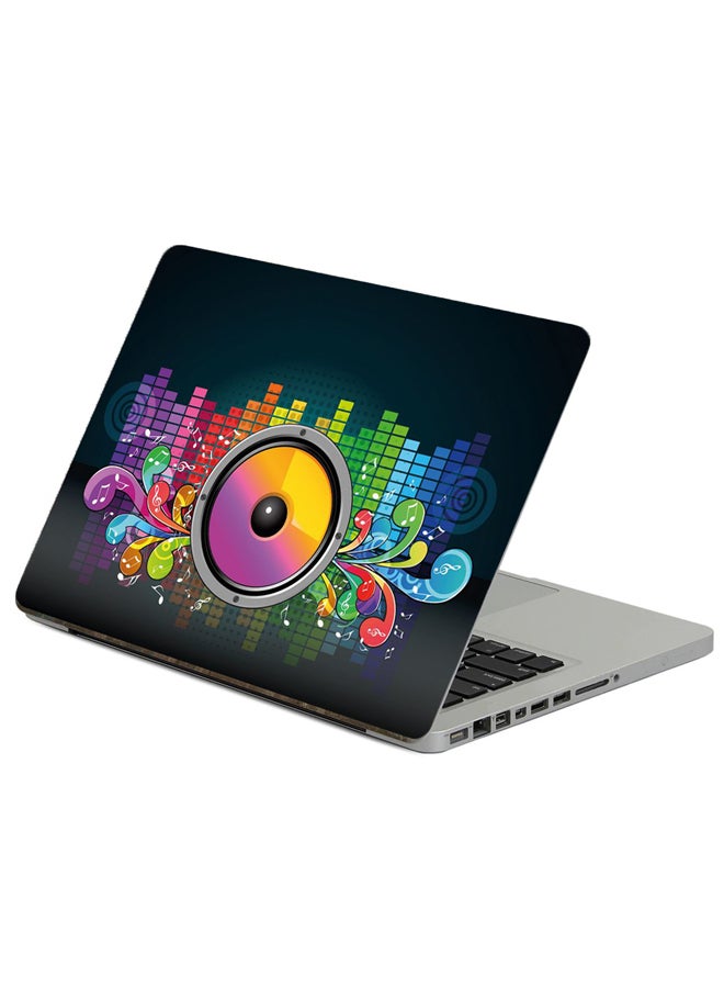 ملصق لابتوب مزين بطبعة مكبر صوت متعدد الألوان