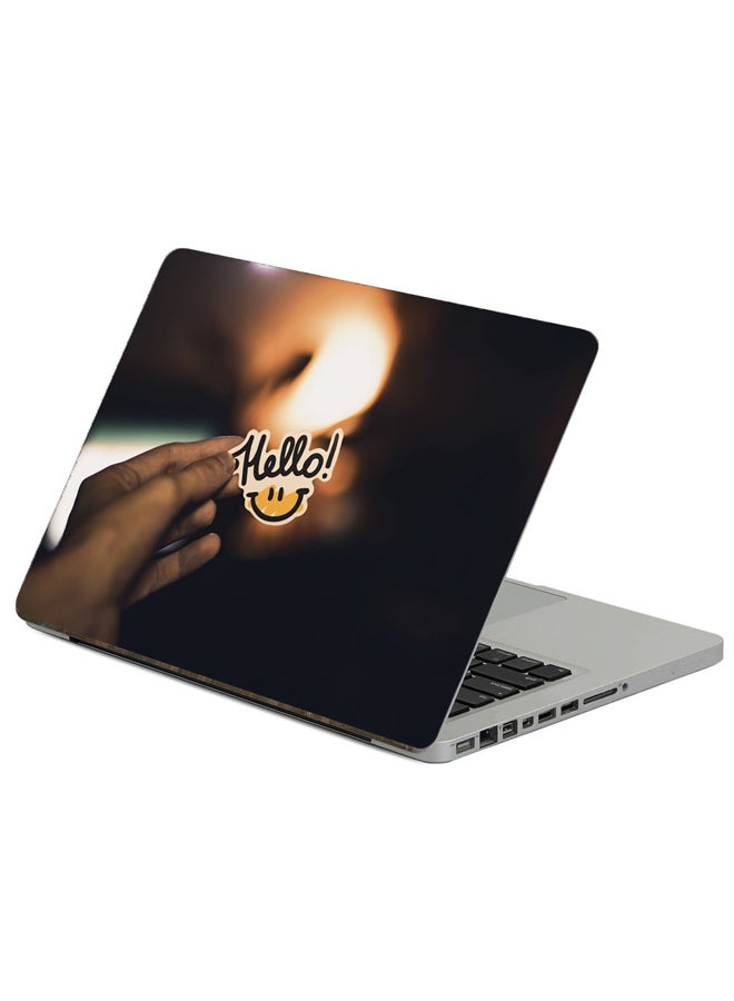 Fast Print Smile Inscription Printed Laptop Sticker Multicolour 