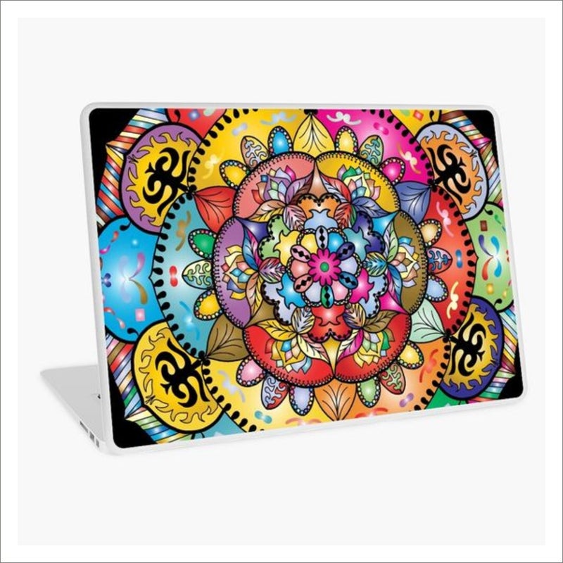 Zentangles Pattern Protective Laptop Skin Cover Multicolor - v1608044148/N41911629A_1