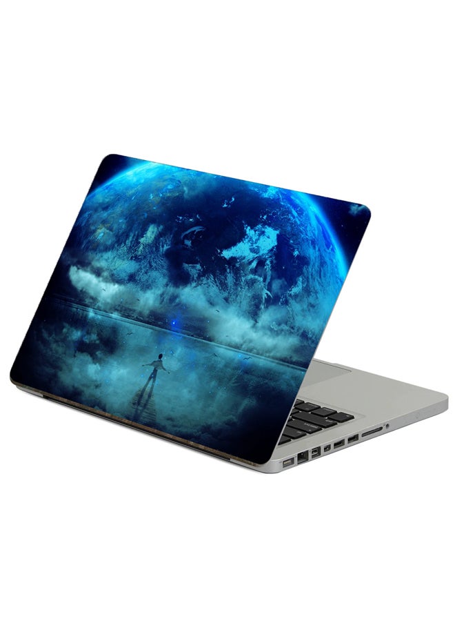 Fast Print Silhouette Planet Printed Laptop Sticker Multicolour