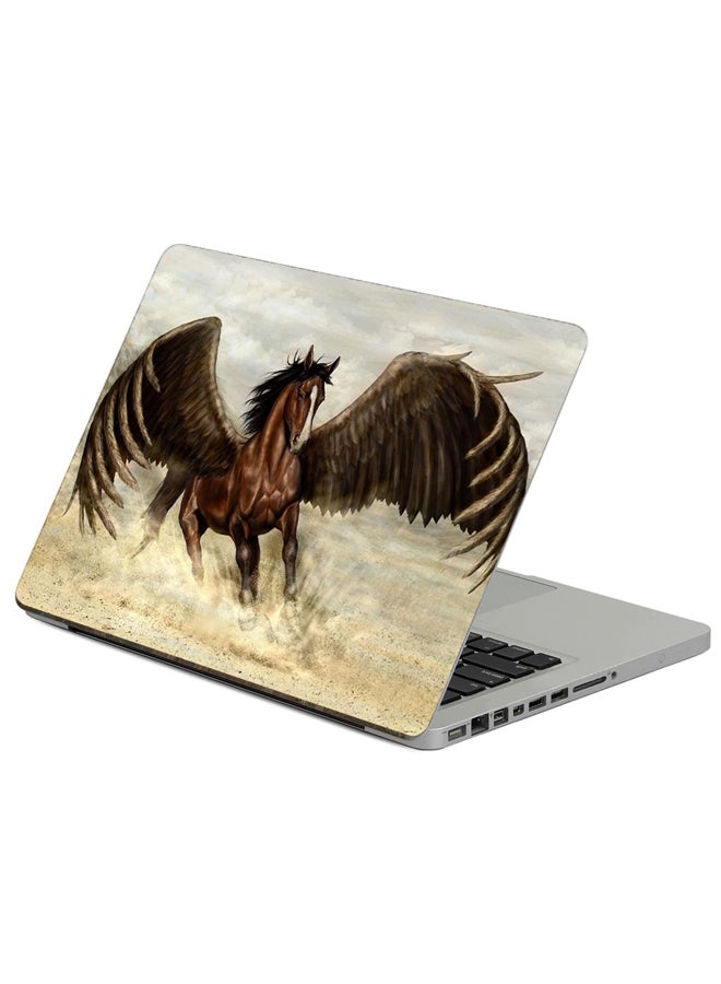 Fast Print Pegasus Horse Printed Laptop Sticker Multicolour