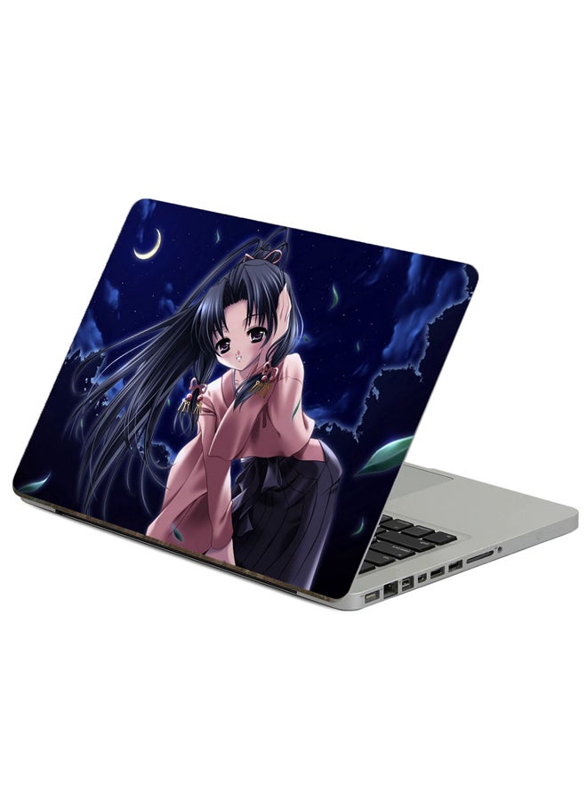 ملصق لابتوب بطبعة فتاة في الليل متعدد الألوان