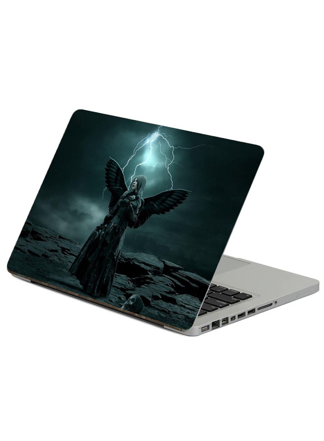 Fast Print Girl Wings Printed Laptop Sticker Multicolour