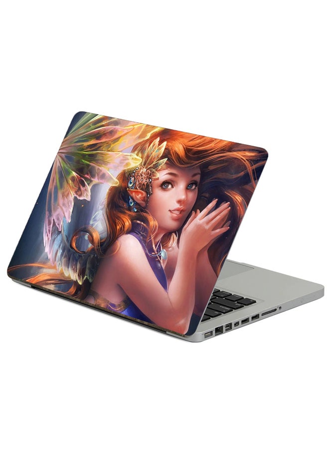 Fast Print Girl Elf Printed Laptop Sticker Multicolour