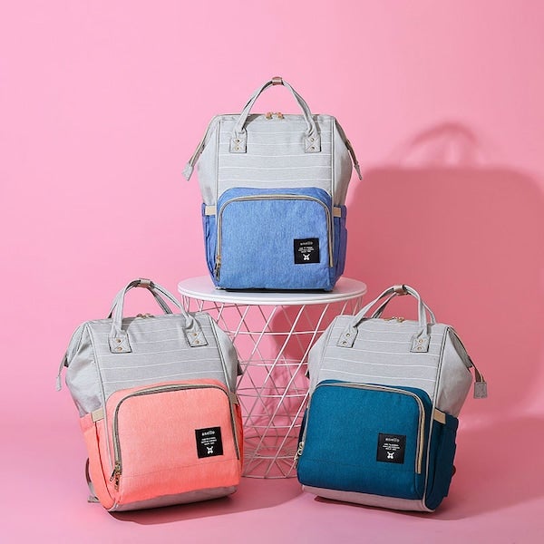 Mom's Fashion Colors Patching Large Capacity Diaper Bag  - Image 4