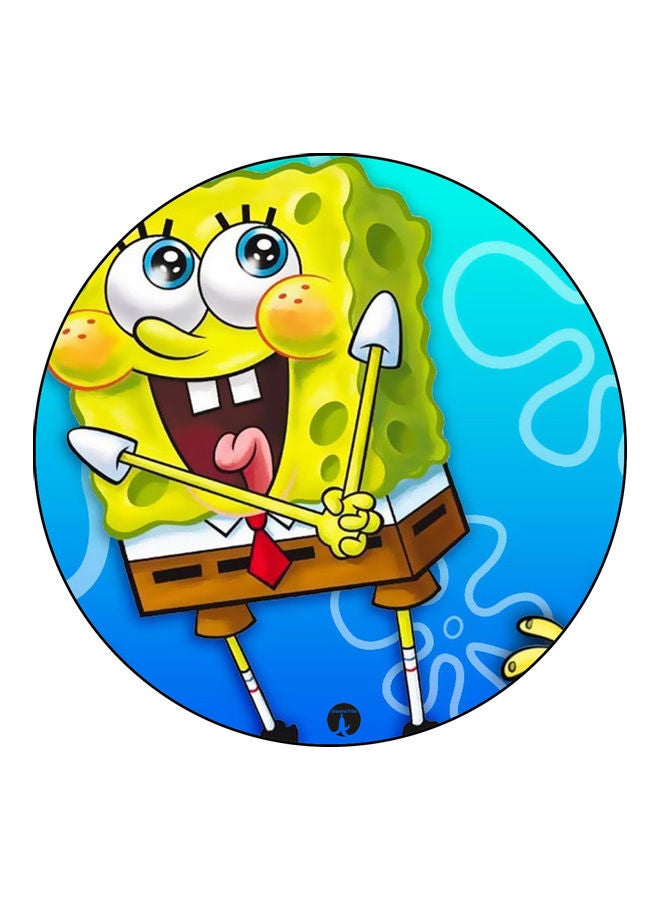 قاعدة ماوس عليها رسومات مطبوعة أزرق/أخضر/بني