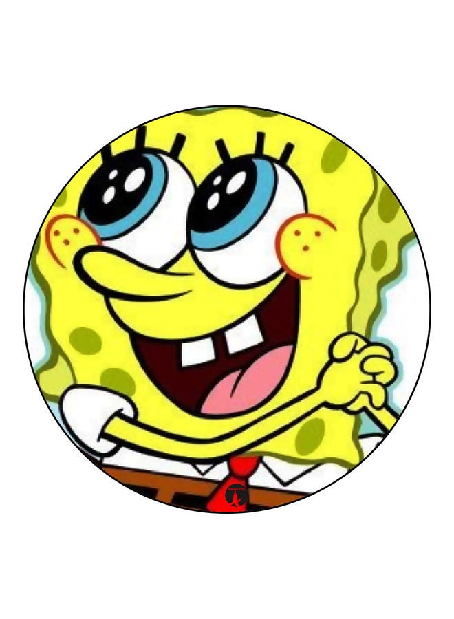 قاعدة ماوس عليها رسومات مطبوعة أصفر/أبيض/وردي