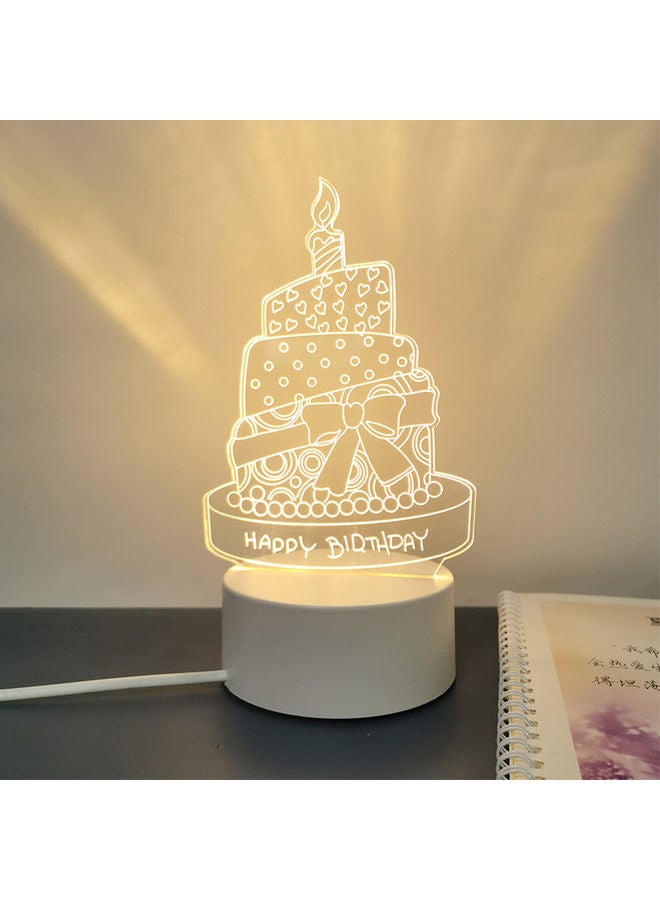 Generic 3D Acrylic Creative Desk Lamp White/Clear 