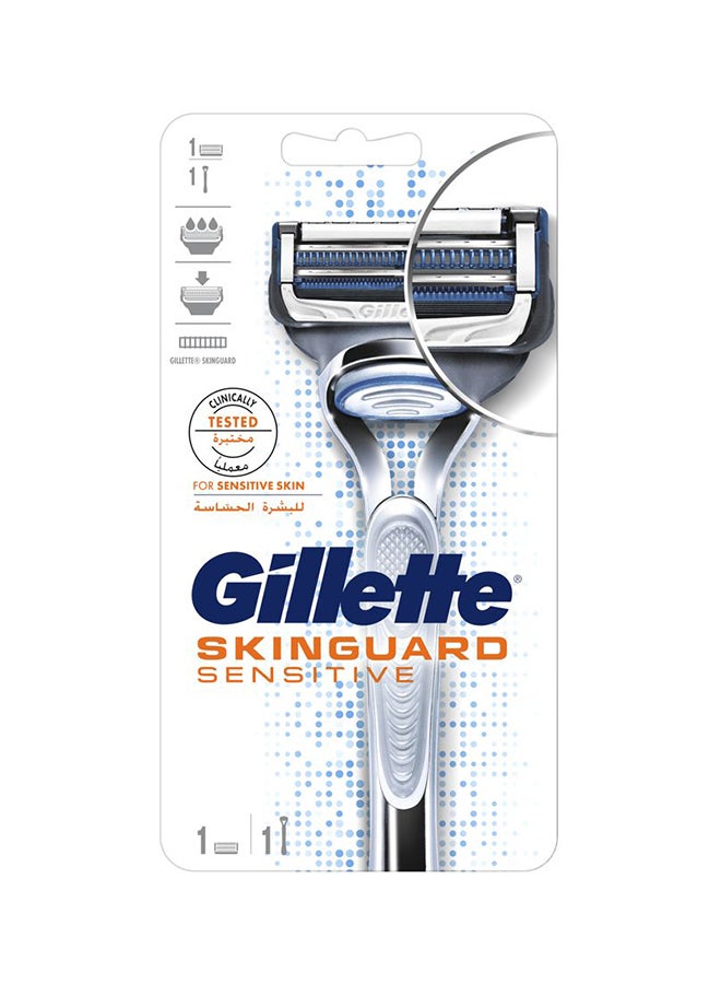 Gillette - Skinguard Sensitive Razor Handle With Blade Refill Multicolor 90grams - Image 1