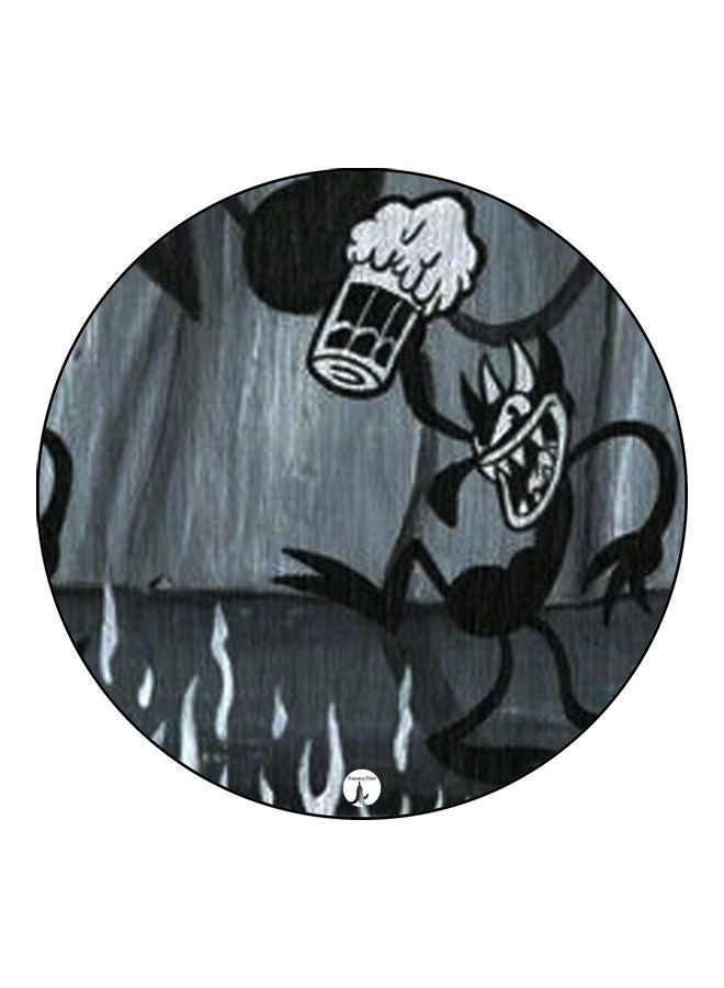 بي بي لوحة ماوس مزينة بطبعة أسود/ أبيض/ رمادي