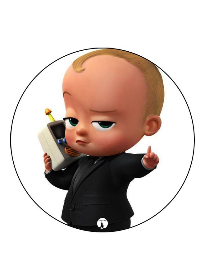 قاعدة ماوس عليها رسومات مطبوعة أبيض/أسود/بيج