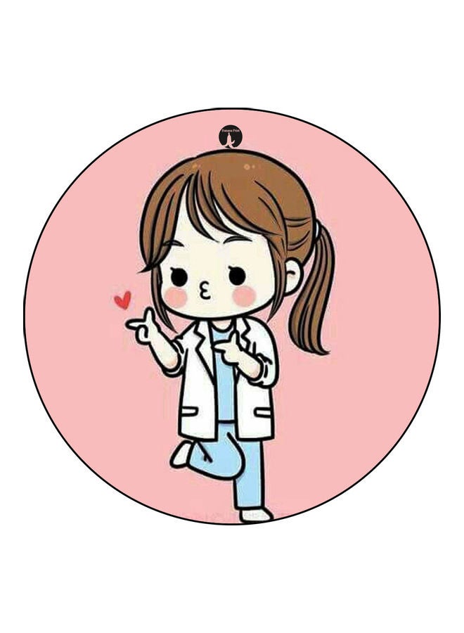 BP Printed Mouse Pad Pink/Beige/Brown