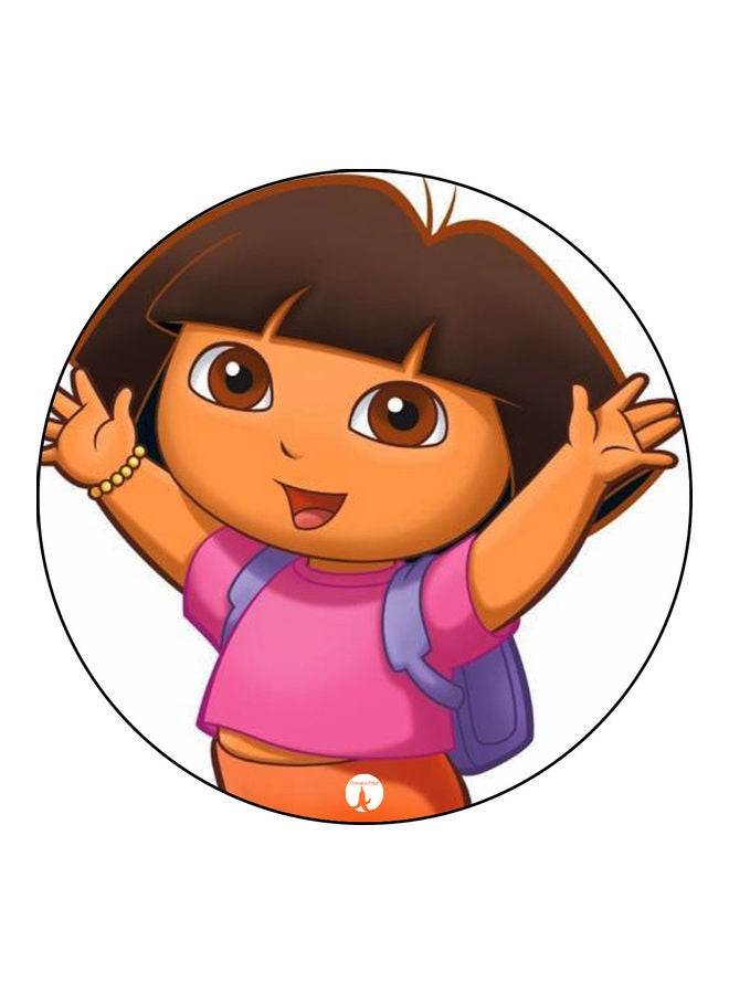 قاعدة ماوس عليها رسومات مطبوعة بيج/وردي/ أبيض