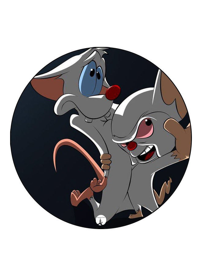 بي بي قاعدة ماوس عليها رسومات مطبوعة أسود/ رمادي