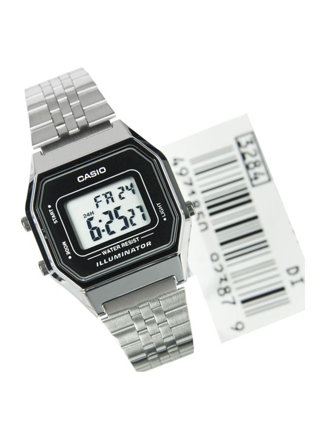 CASIO Women's Water Resistant Digital Watch LA680WA-1DF - 34 mm - Silver - Image 5