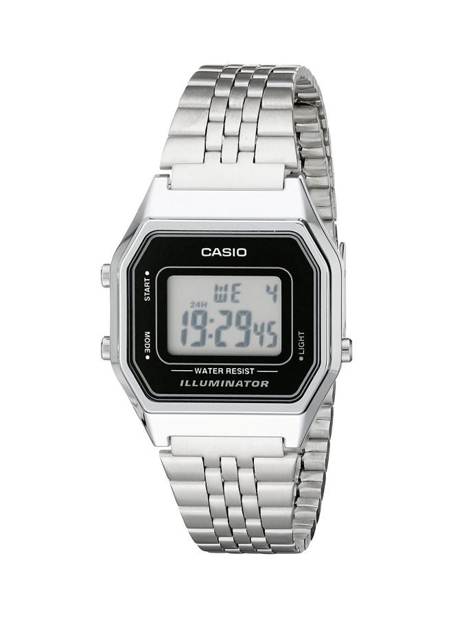 CASIO Women's Water Resistant Digital Watch LA680WA-1DF - 34 mm - Silver - Image 1