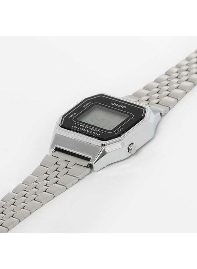 CASIO Women's Water Resistant Digital Watch LA680WA-1DF - 34 mm - Silver - Image 4