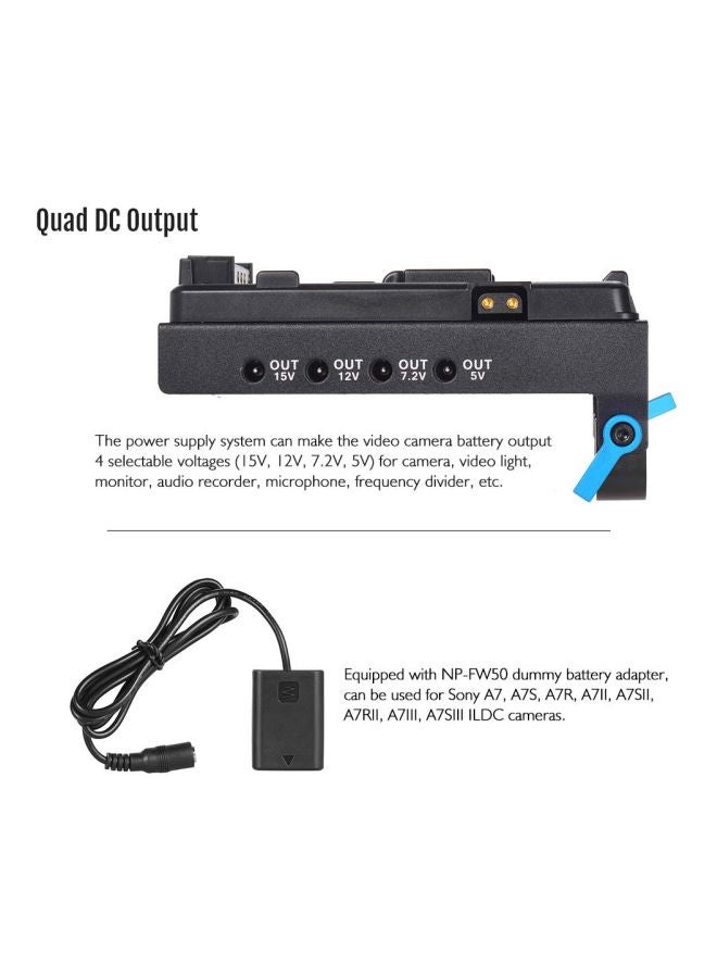 ANDOER V Mount V-Lock Battery Plate Adapter Black - Image 3