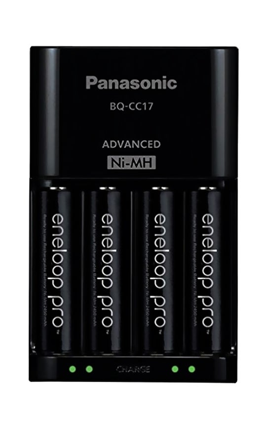 Panasonic - 2550.0 mAh Eneloop Pro Rechargeable AA Ni-MH Batteries With Charger Black - Image 1