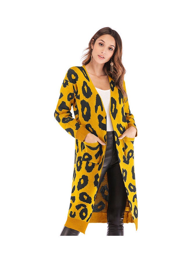 Leopard Design Cardigan Yellow/Black  - Image 5