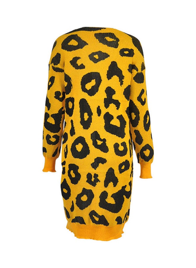 Leopard Design Cardigan Yellow/Black  - Image 2