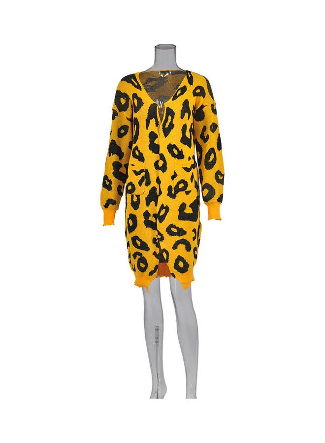 Leopard Design Cardigan Yellow/Black  - Image 3