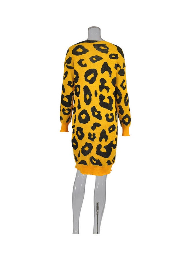 Leopard Design Cardigan Yellow/Black  - Image 4