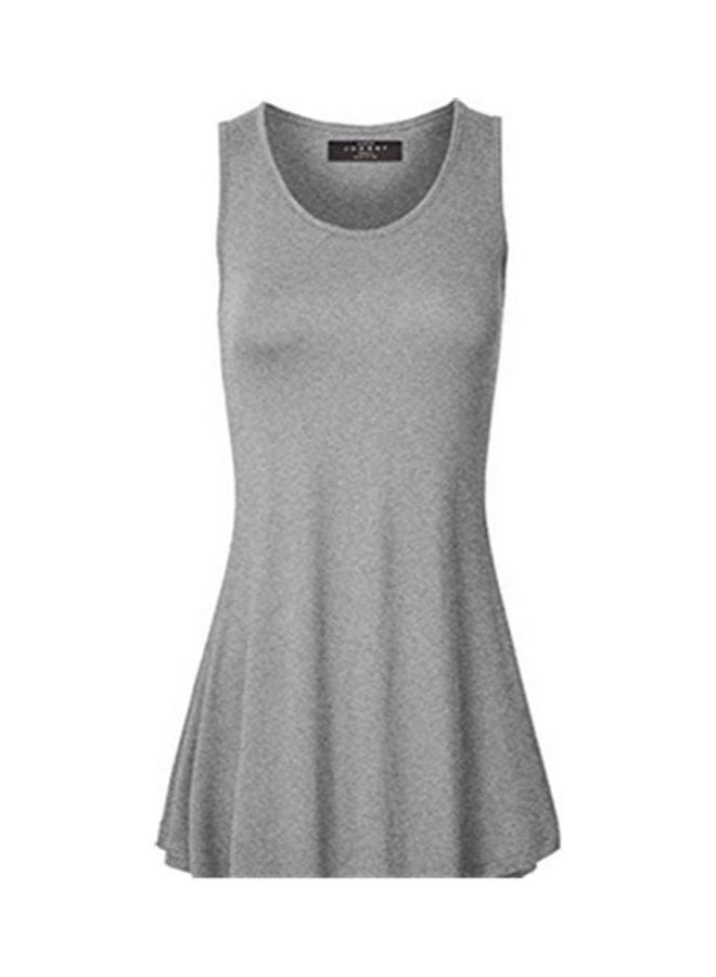 Solid Pattern Dress Grey