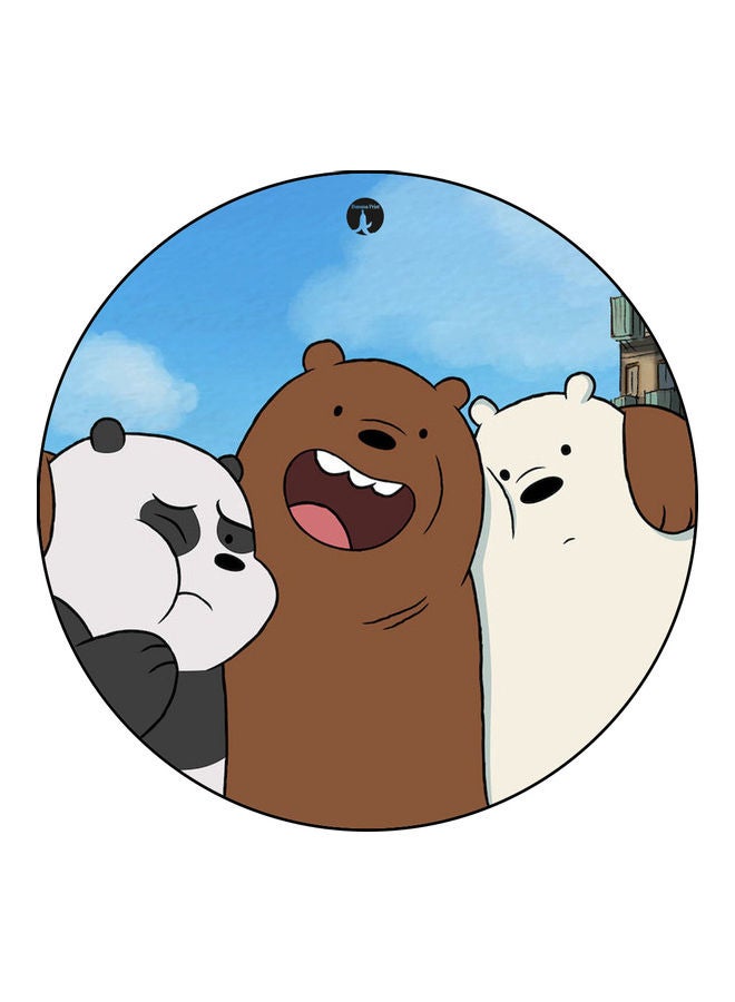 بي بي قاعدة ماوس عليها رسومات مطبوعة أبيض/أسود/بني