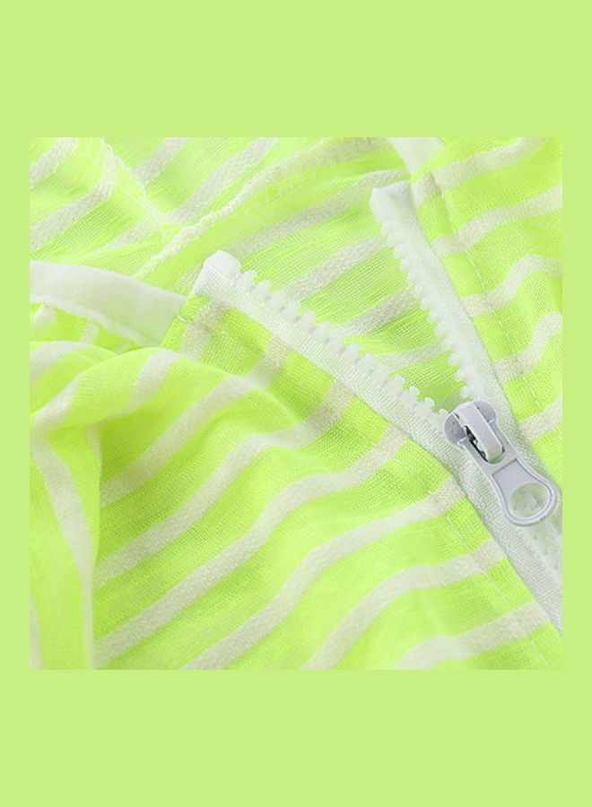 Summer Sun Protection Hooded Stripe Sweatshirt Green - Image 4