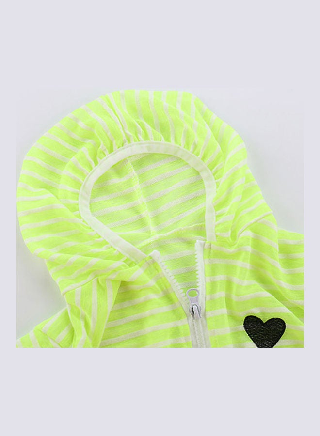 Summer Sun Protection Hooded Stripe Sweatshirt Green - Image 3