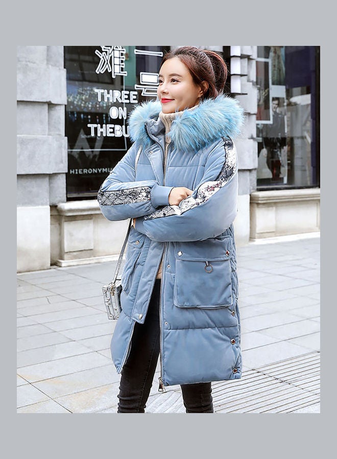 Casual Long Sleeve Jacket Blue - Image 1