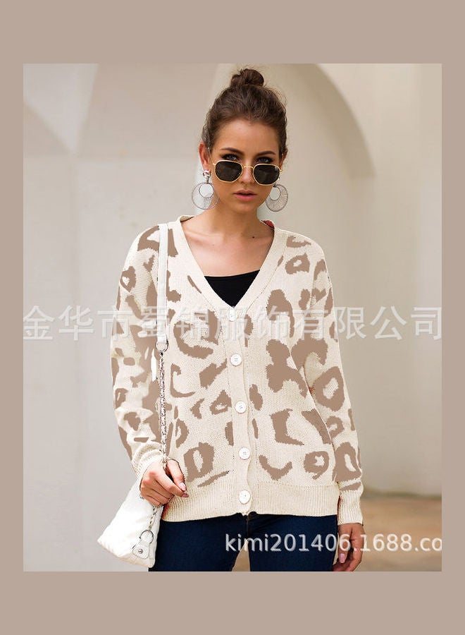 Long Sleeve Knitted Top Leisure Sweater White 