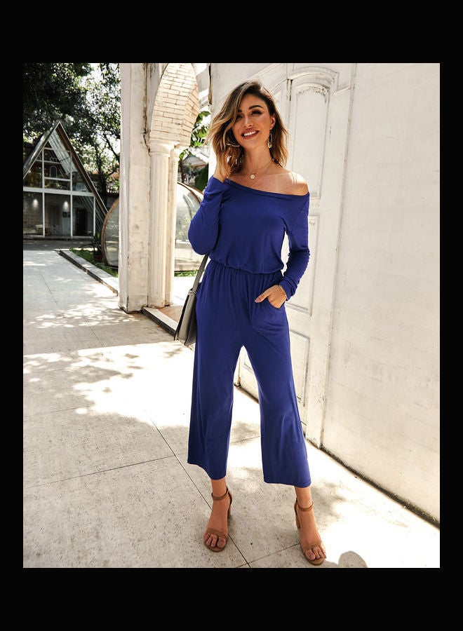 Casual Jumpsuits Wide Leg Trousers Dark Blue - Image 1
