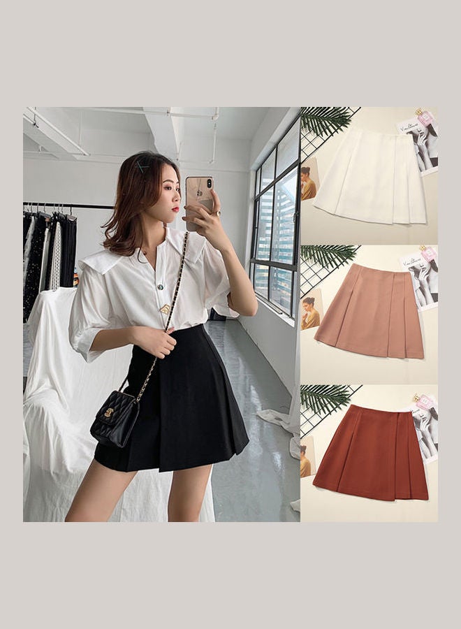 Generic - Women Irregular High Waist All Match Splicing A Line Skirt white - Image 1