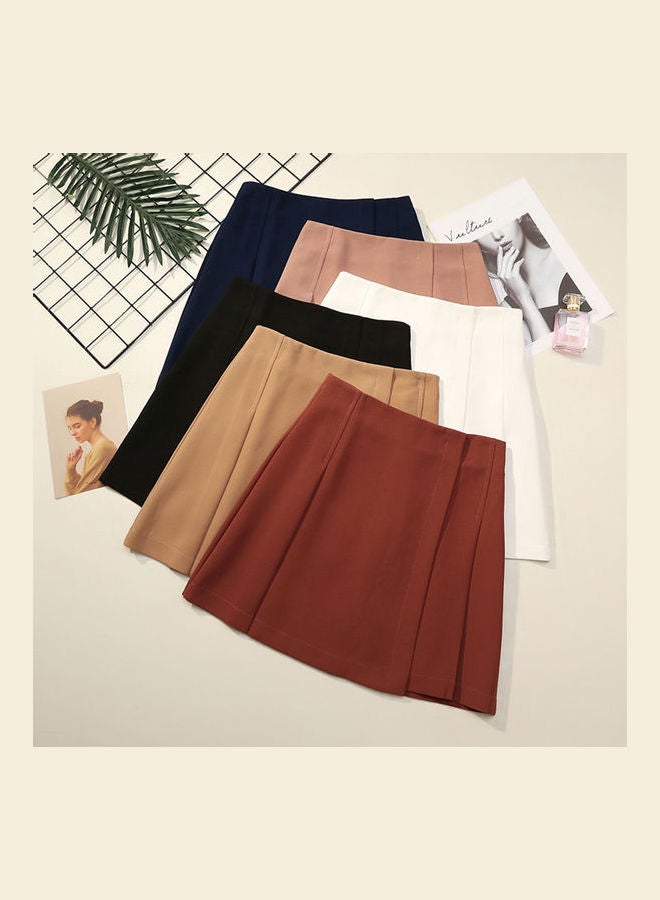 Generic - Women Irregular High Waist All Match Splicing A Line Skirt white - Image 1