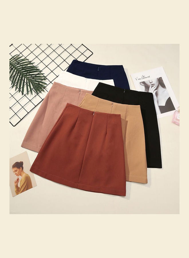 Generic - Women Irregular High Waist All Match Splicing A Line Skirt white - Image 1