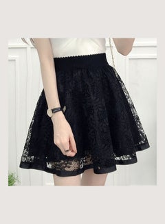 Lace High Rise Mini Skirt Black