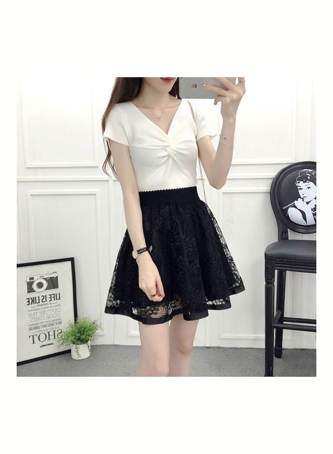 Generic - Lace High Rise Mini Skirt Black - Image 1