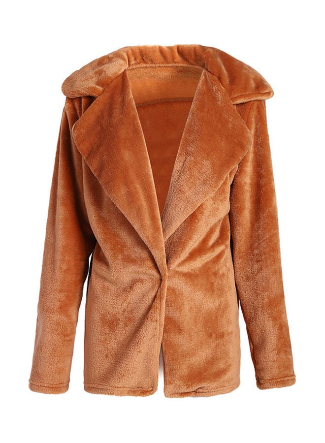 Generic - Long Sleeves Winter Coat Light Brown - Image 1