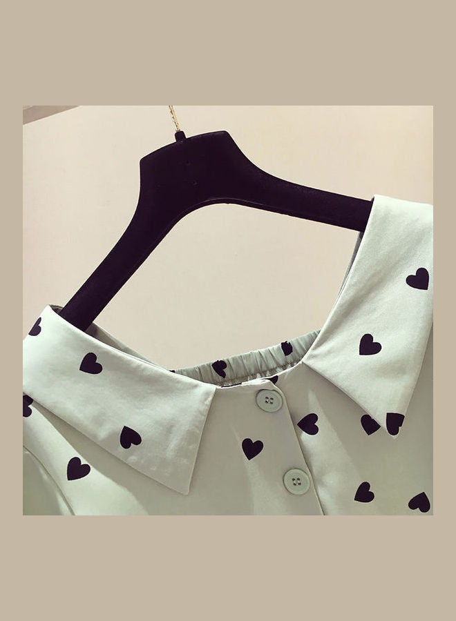 Short Sleeve Chiffon Tops Green  - Image 5
