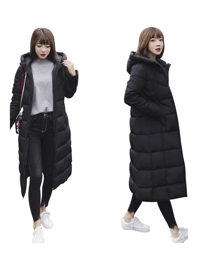 Generic Solid Color Long Overcoat Black  - Image 1