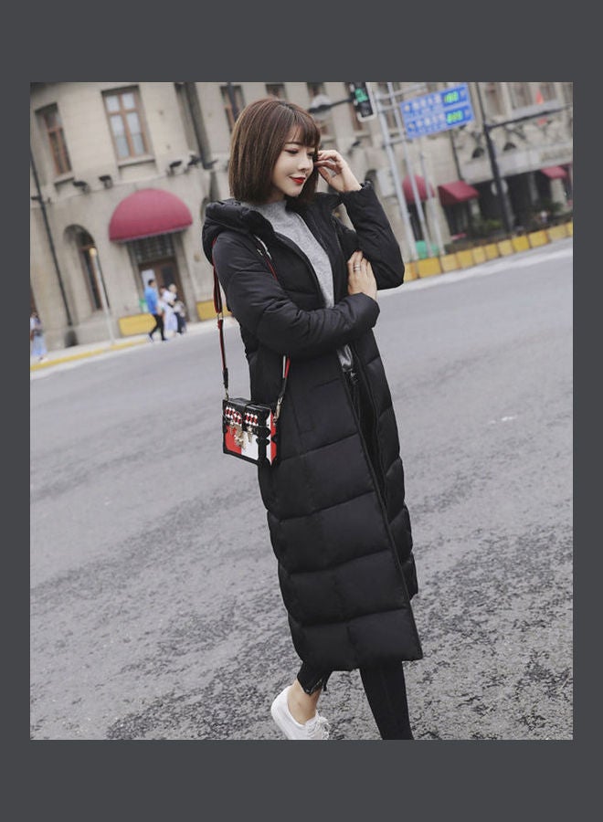 Generic Solid Color Long Overcoat Black  - Image 2