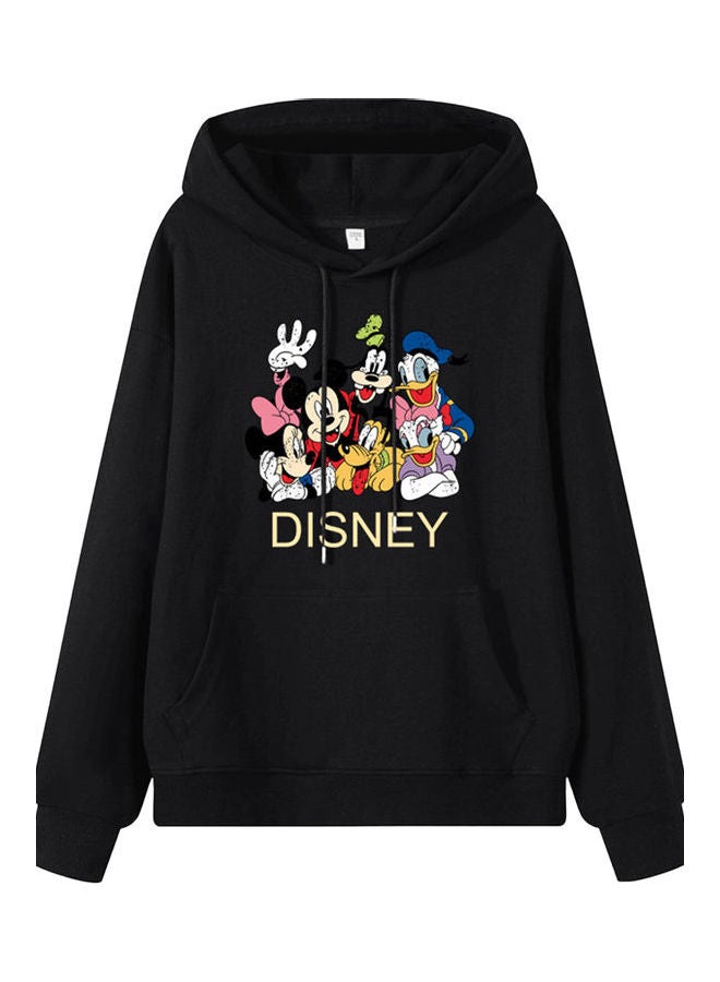 Cartoon Pattern Hood Black - Image 1