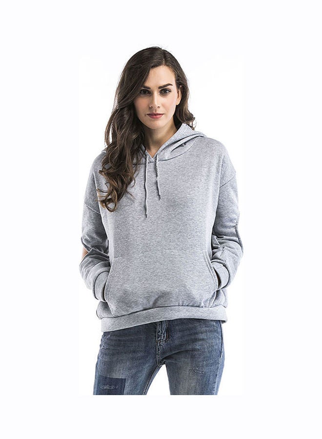 Sweatshirts Womens Hoodies Long Sleeve Grey - Image 2