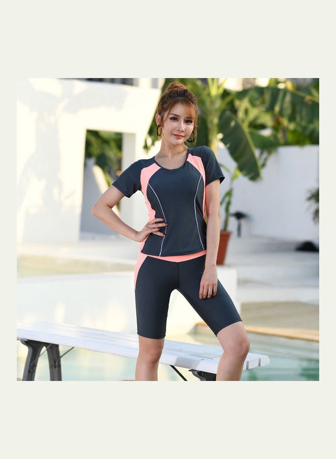 Nylon Swimming Suit Set Grey/Orange - Image 5